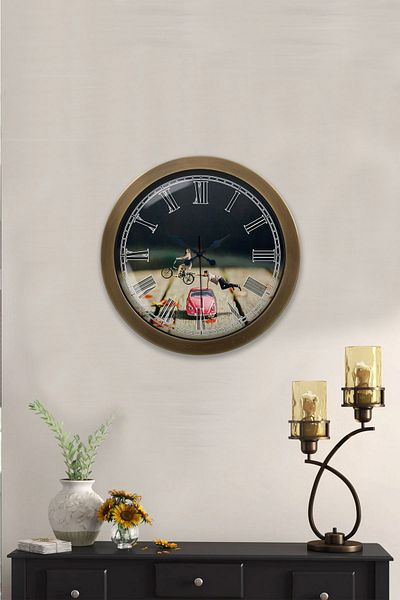 Kasva Concept 36 cm Tumbled Metal Turtle Wall Clock