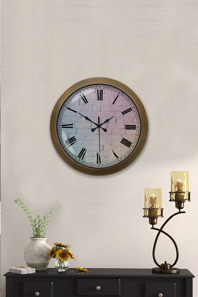 Kasva Concept 36 cm Antique Metal Aegean Wall Clock