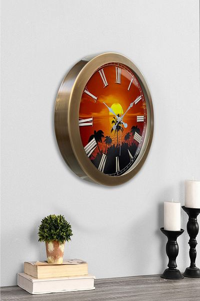 Kasva Concept 36 cm Tumbled Metal Sunset Wall Clock