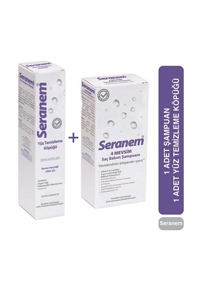 Dermadolin Seranem Hair Care Shampoo - 300 ml + Seranem Acne and Anti-Oil Facial Cleansing Foam - 200 ml