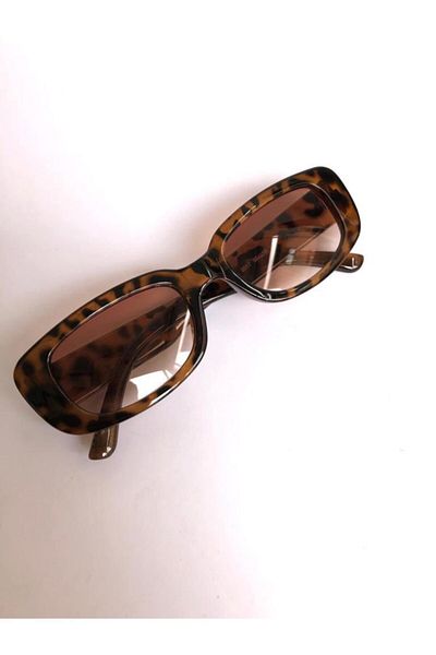LOOKUP Unisex Lookup Leopard Rectangle Vintage-retro Sunglasses
