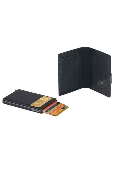 WalSmart Dual Safiano Leather Wallet with Smart Mechanism