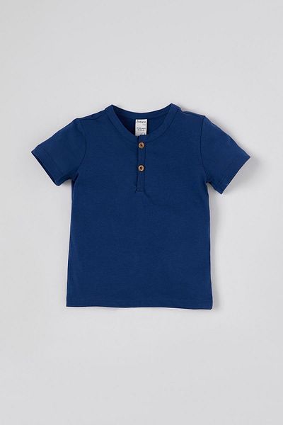 DeFacto Unisex Buttoned Short Sleeve Cotton T-Shirt