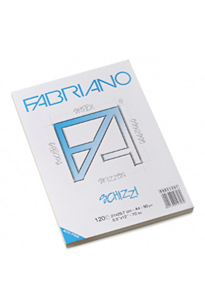Fabriano Schizzi Classico Natural Dokulu Eskiz Bloknot, Üst Kenarından Yapışkanlı 90gr. 29,7x42cm 39268