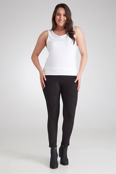 Seamoda Colanți din piele intoarsa pentru dama Negru-Bb PRA- 236776 - 896471