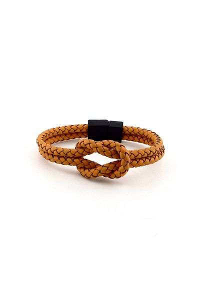 Solfera Men's Alaçati Gemici Tan Leather Bracelet Bt116