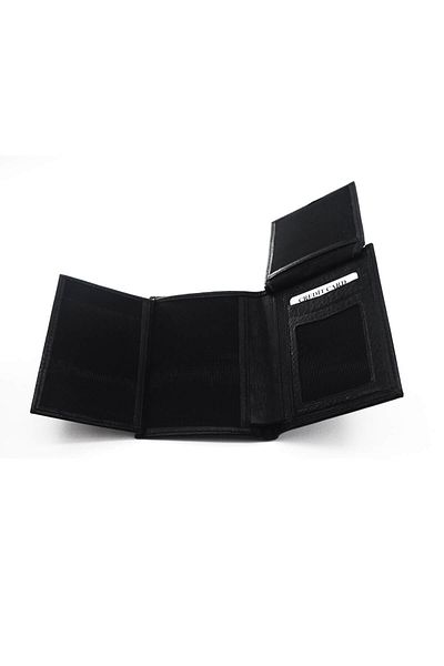 LABALABA Men's Black Leather Wallet