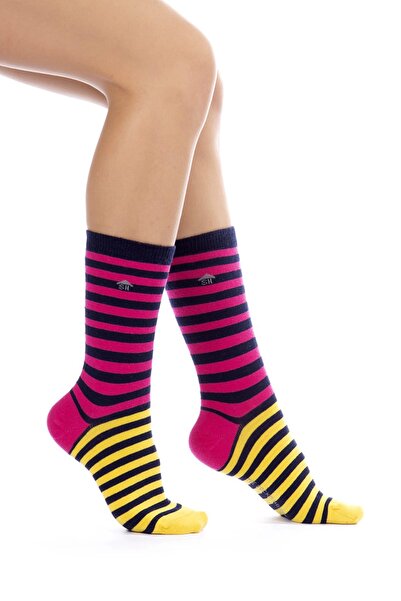 The Socks House جوارب نسائية سوداء مزدوجة اللون منقوشة