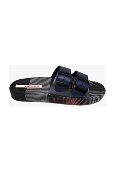 GEZER Ανδρικές 12312 Μαύρες Ναυτικές Μπλε Αντιολισθητικές Παντόφλες Πισίνας