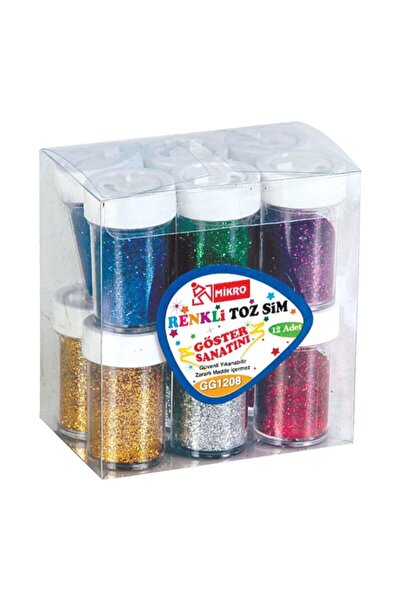 Mikro Renkli Toz Sim Tuzluk Şekilli Karışık 1 Paket ( 12 Adet )
