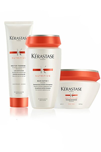 Kerastase Kuru Saçlar için Nem Seti-Bain Satin 1 Şampuan 250 ml +Bakım Sütü 1...
