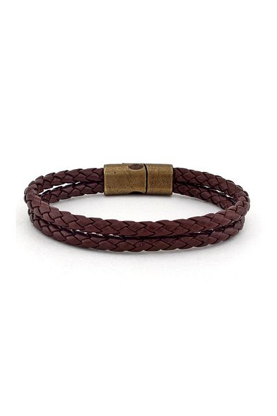 Solfera Men's Double Sira Brown Magnet Bracelet Bt238