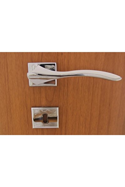Azm Hırdavat Pimador Bilecik Krom Mat Beyaz Rozetli Kapı Kolu Oda