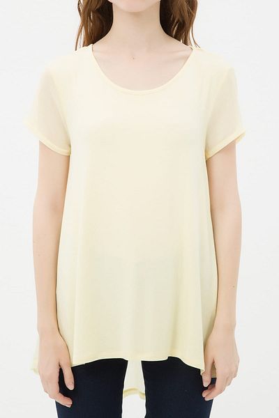 Koton Tricou galben pentru femei 5YAL11260JK