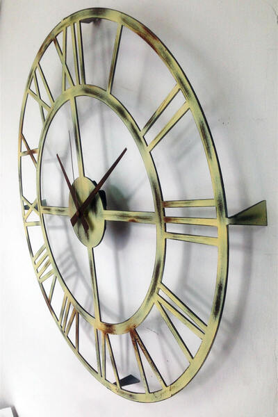 Markakanvas Metal Eskitme Duvar Saati Çap . 50 Cm
