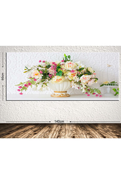 Tablo Center Dev Boyut Çiçek Kanvas Tablo 60x140cm