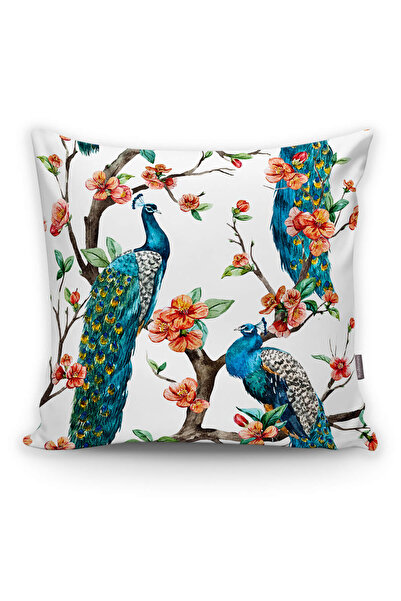 Realhomes غطاء وسادة رقمي مطبوع عليه طاووس