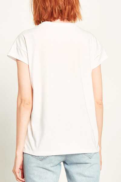 Koton Bílé dámské tričko - 7YAF10010GK