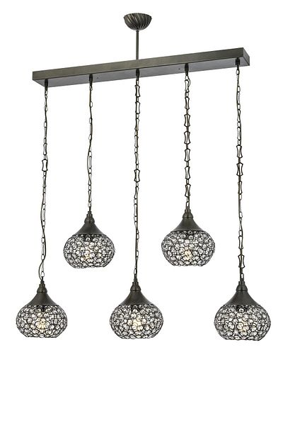 VENON Güven Chandelier Viola 5 Row Metal Glass - Antique (Diamond 12) Chandelier 0043716