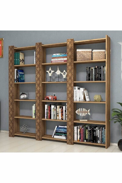 Variant Mobilya City Üçlü Kitaplık V1008 - Ceviz