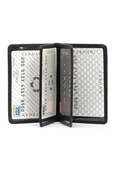 Tergan Θήκη πιστωτικής κάρτας Unisex από γνήσιο δέρμα μαύρο S1KK 00001601
