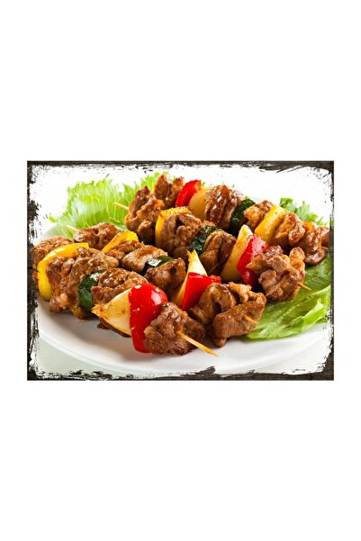 Cakatablo 35 سم × 50 سم طبق خشبي سيخ لحم ضأن كباب