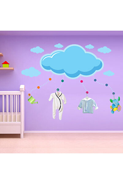 Tilki Dünyası Blue Giant Cloud and Clouds Wall Sticker 74081
