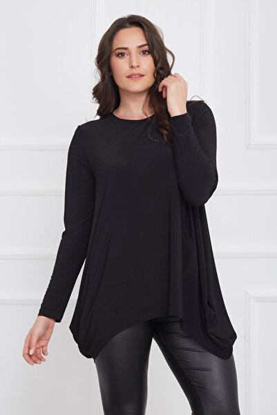 Laranor Kadın Siyah Cep Detaylı Şalvar Kesim Bluz 17LB9012
