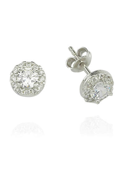 Glorria Kadın Gümüş Yuvarlak Anturaj Küpe EG0224