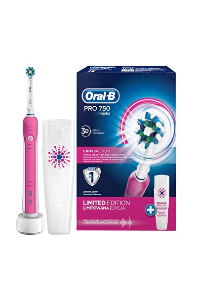 Oral-B Pro 750 Şarj Edilebilir Diş Fırçası Cross Action Pembe (Seyahat Kabı H...