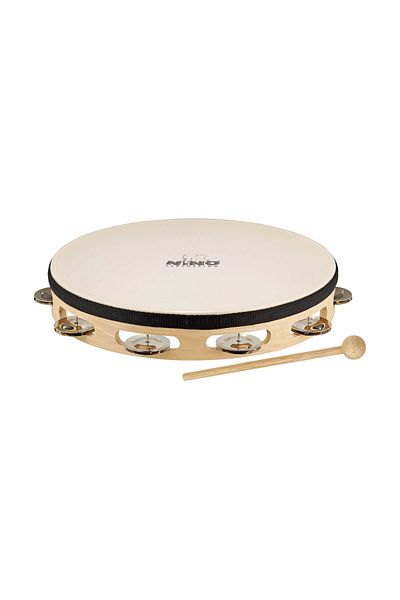 Nıno Nino 25 Plastic Leather Wooden Tambourine with 1 Row Bells