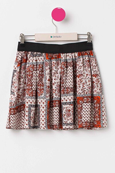 DeFacto Ecru Young Girl Patterned Skirt F5815A6Z.Er98