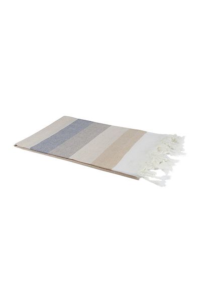 Bedinn Peshtemal Stripe μπεζ-κρεμ-μπλε Pst105