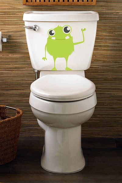 Tilki Dünyası Cute Tiny Green Monster Toilet Seat Sticker YSLCNVR001