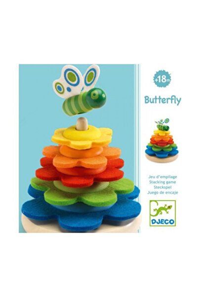 djeco Montessori Toy Flower and Butterfly Tower,