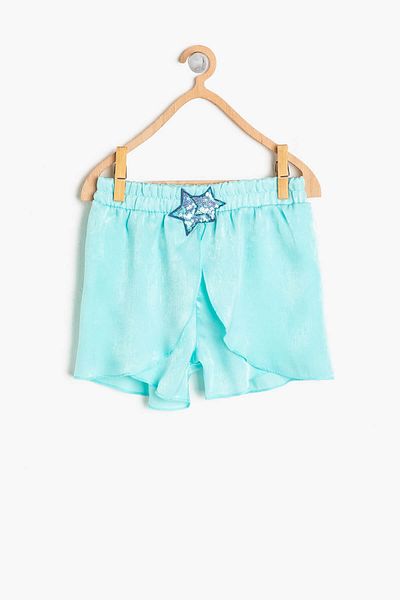 Koton Green Baby Girl Sequin Detailed Shorts
