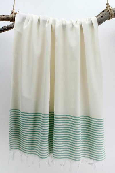 Bedinn Peshtemal Burgata Cream Green Pst062