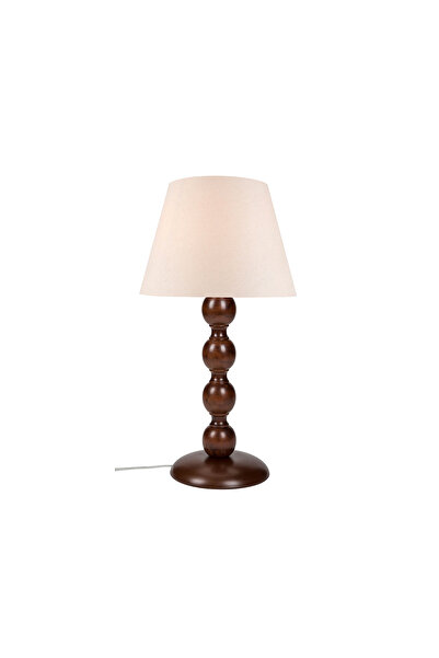 Modelight Boncuk Abajur Büyük Kahve Ayak/Bej Şapka Mng.1878