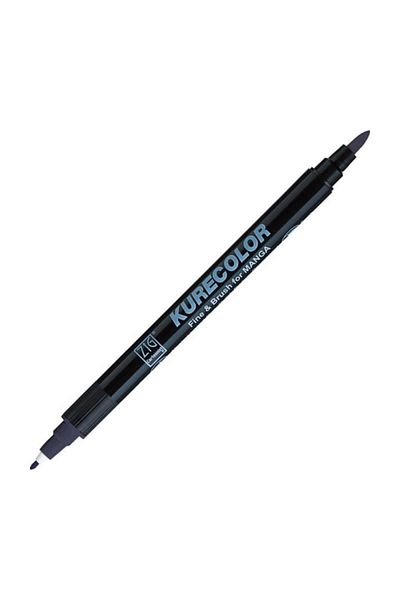 Zig Zıg Kurecolor Cartoonist Fine & Brush Marker Cnkc2200 Double Ended Manga and Graphic Marker No:828 Gray