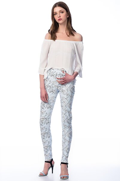 SELECT Kadın Soluk Mavi Floral Pantolon S041/0504/005