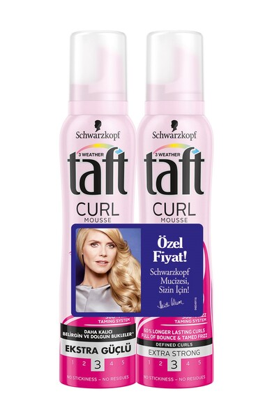 Taft Curl & Flex Saç Köpüğü 2'Li 150 ml + 150 ml 8690572766941