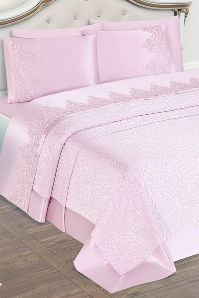 Dekoreko Double Selin Pique Set 6 Pieces Powder