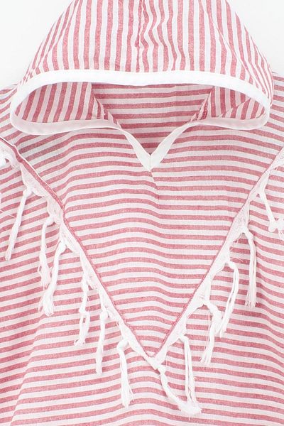 Bedinn Peshtemal Poncho Palace Pinstripe Red
