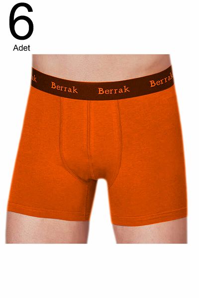 Berrak Πορτοκαλί 6 Πακέτο - Lycra Flexible Modal Boxer ELF568BER4476CCM6