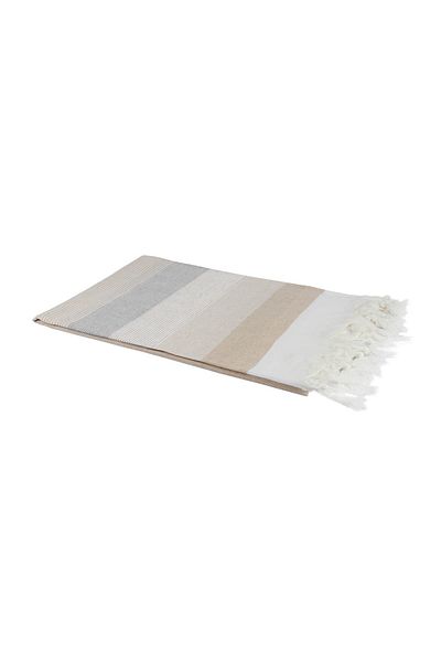 Bedinn Peshtemal Stripe μπεζ-λευκό-γκρι Pst107