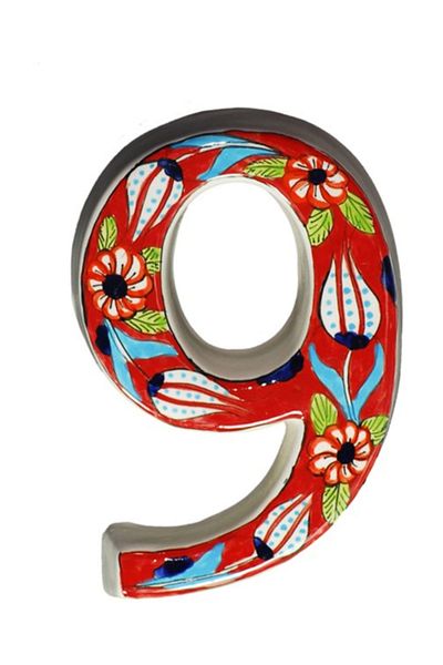 HOUSE2HOME Handmade Ceramic Door Number 9