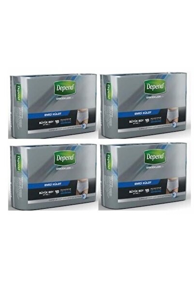 Depend Emici Külot Eko Pk 4Lü Set Büyük Erkek 4Pk*16 Adet