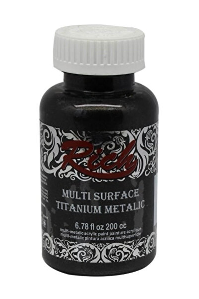 Rich Multi Surface Titanium Metalic Akrilik Boya 200cc N:2544 Siyah