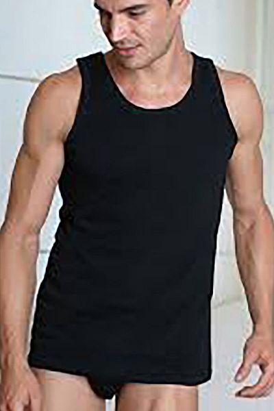 GOLDENBAY Tricou clasic cu bretele din bumbac pentru bărbați (2005)