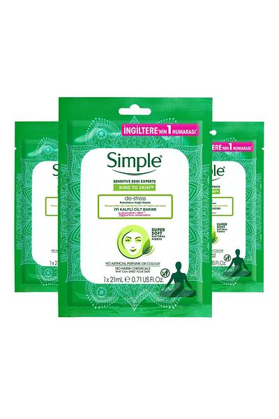 Simple Kind To Skin De-Stress Relaxing Paper Mask Suitable for Sensitive Skin 21 Ml X3